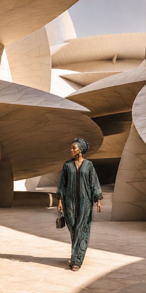 A Nigerian traveller exploring contemporary architecture in Doha